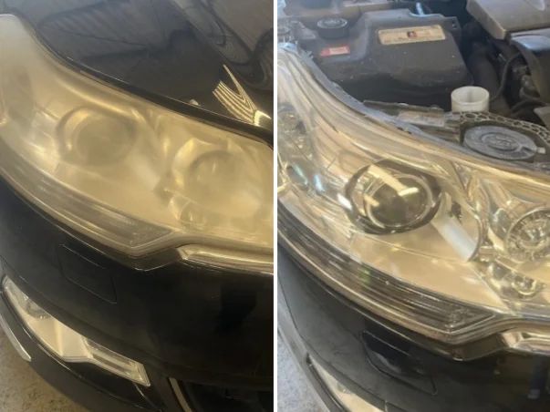 Arrière d'une voiture blanche moderne avec feux arrière rouges, près d'une fenêtre à Saint-Gilles dans le Gard 30